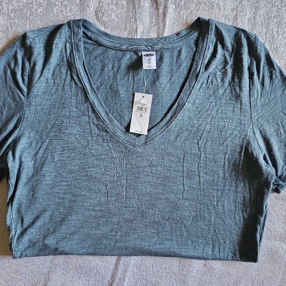 Old Navy • Blue Luxe V-Neck Slub-Knit Tee • XS • NWT - Picture 2 of 4